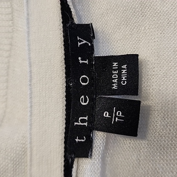 THEORY Naoleeray Sag Harbor V Neck Linen Sweater Top Size P/S - Picture 8 of 10